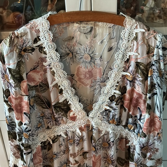 For Love and Lemons sz S Floral Lace Trim Women's Tunic Top Mini Dress euc - Picture 2 of 13